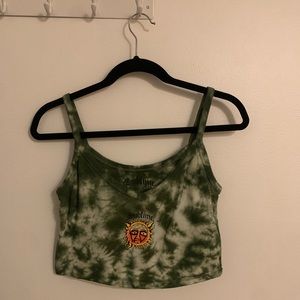 Green Tie Dye Sublime Cropped Tank.